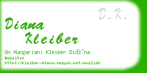 diana kleiber business card